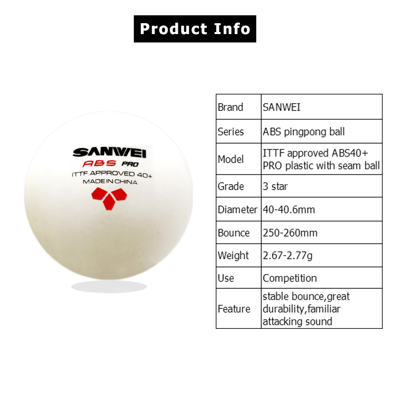 Sanwei Abs Pro 3-Star 40 Tafel - Table Tennis Olympics recensie en prijs